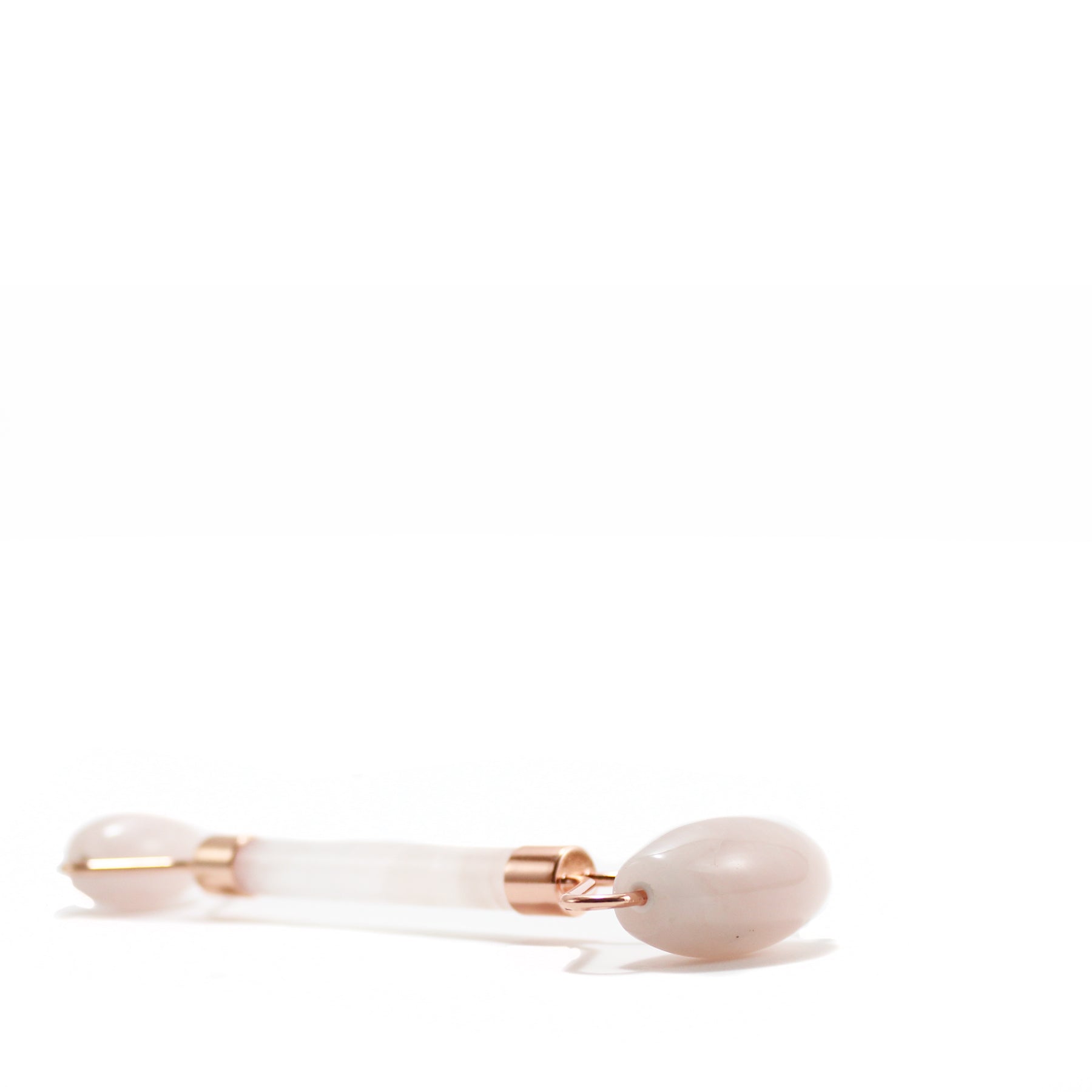 Natural Rose Quartz Facial Massager with Double Rollers