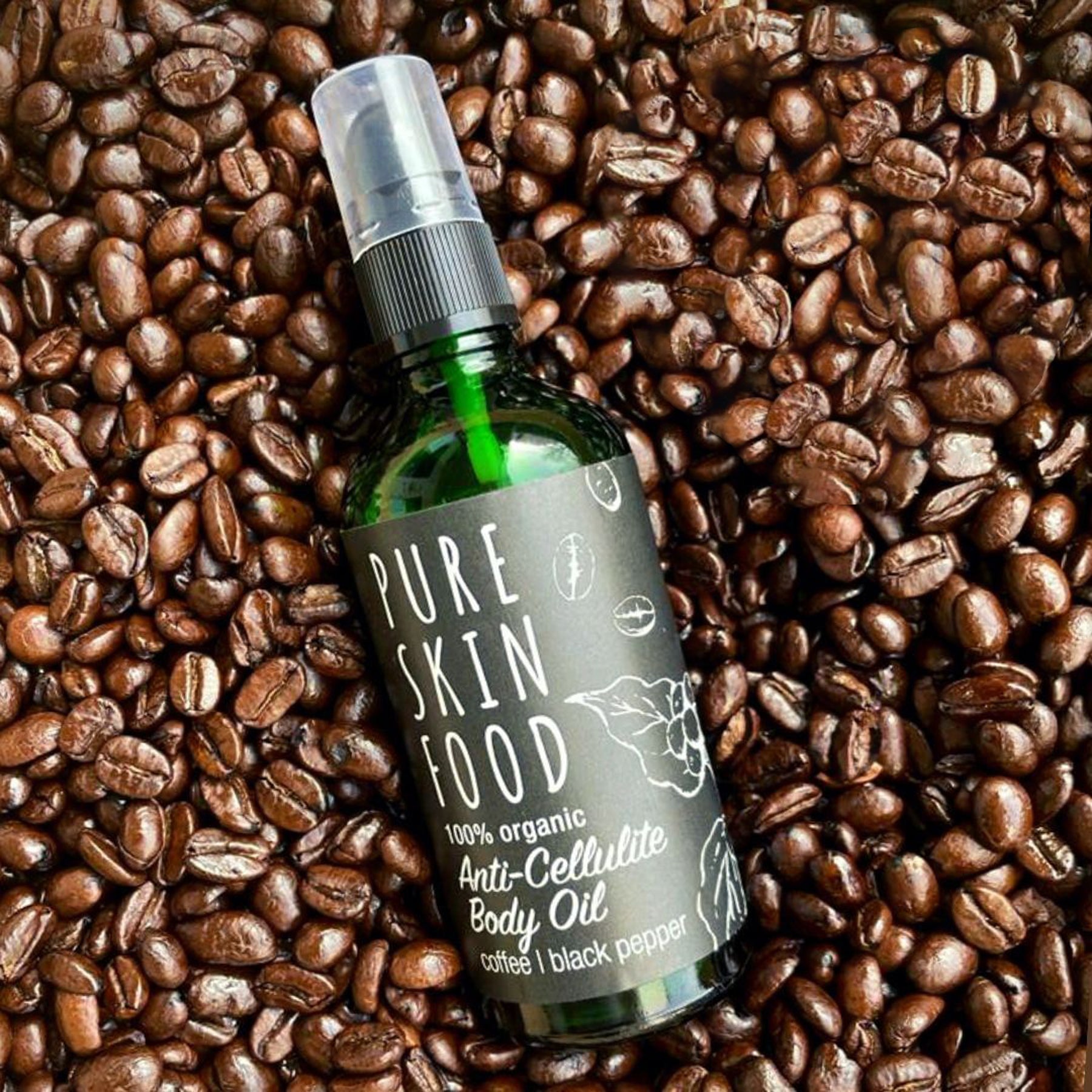 Organic Anti Cellulite Body Oil with Coffee and Black Pepper