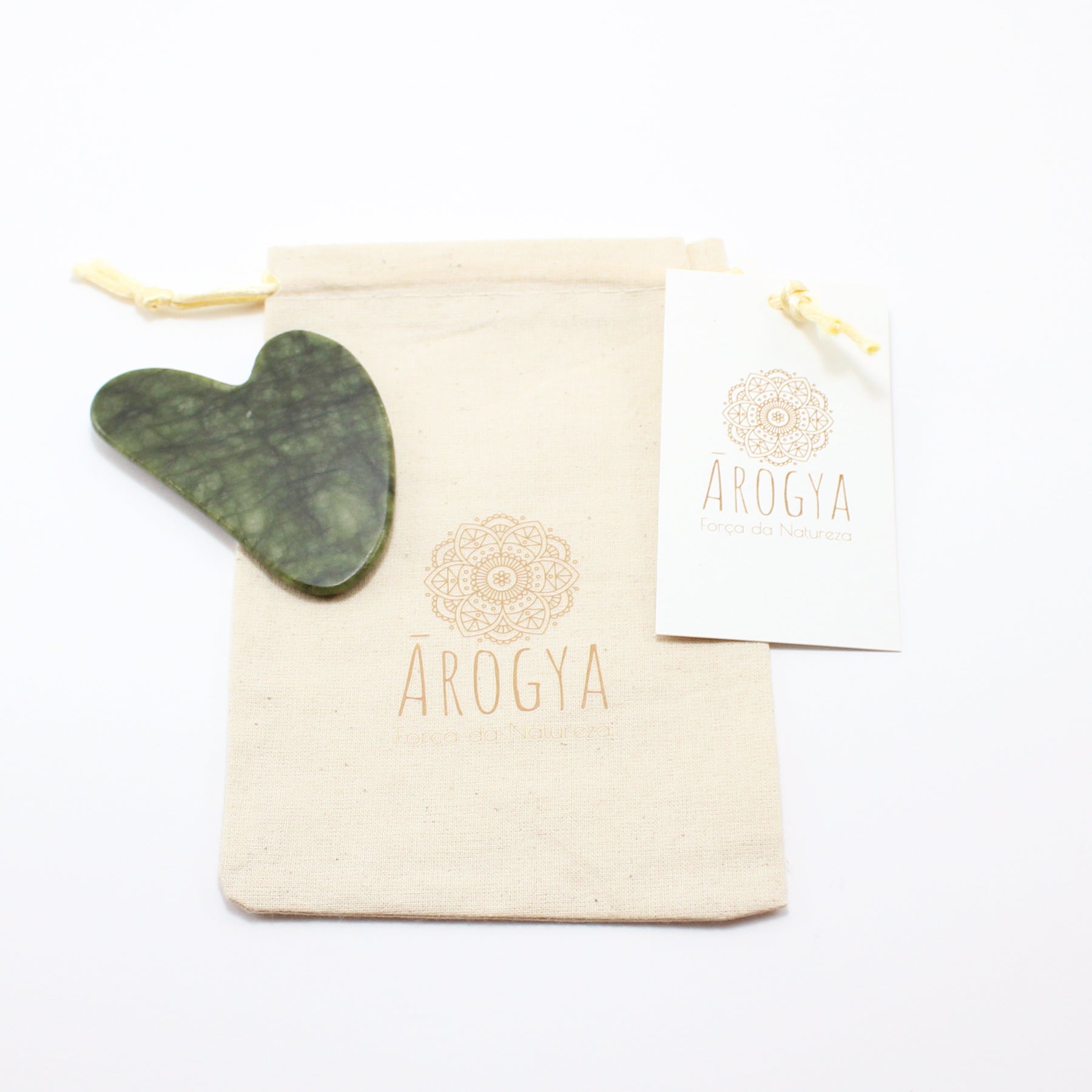 Gua Sha in the shape of a Heart and Double Jade Roll Gift set 