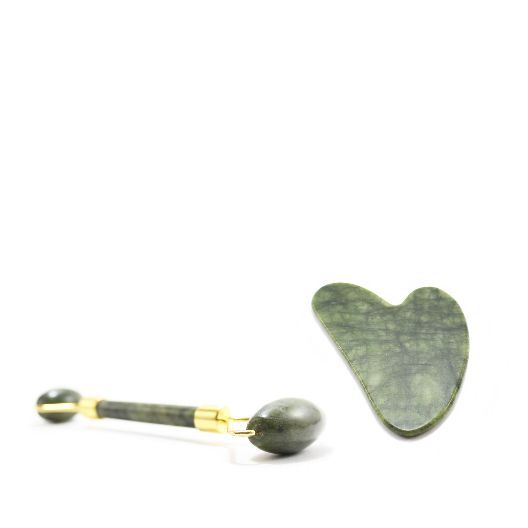 Coffret Gua Sha en forme de coeur et double rouleau de jade