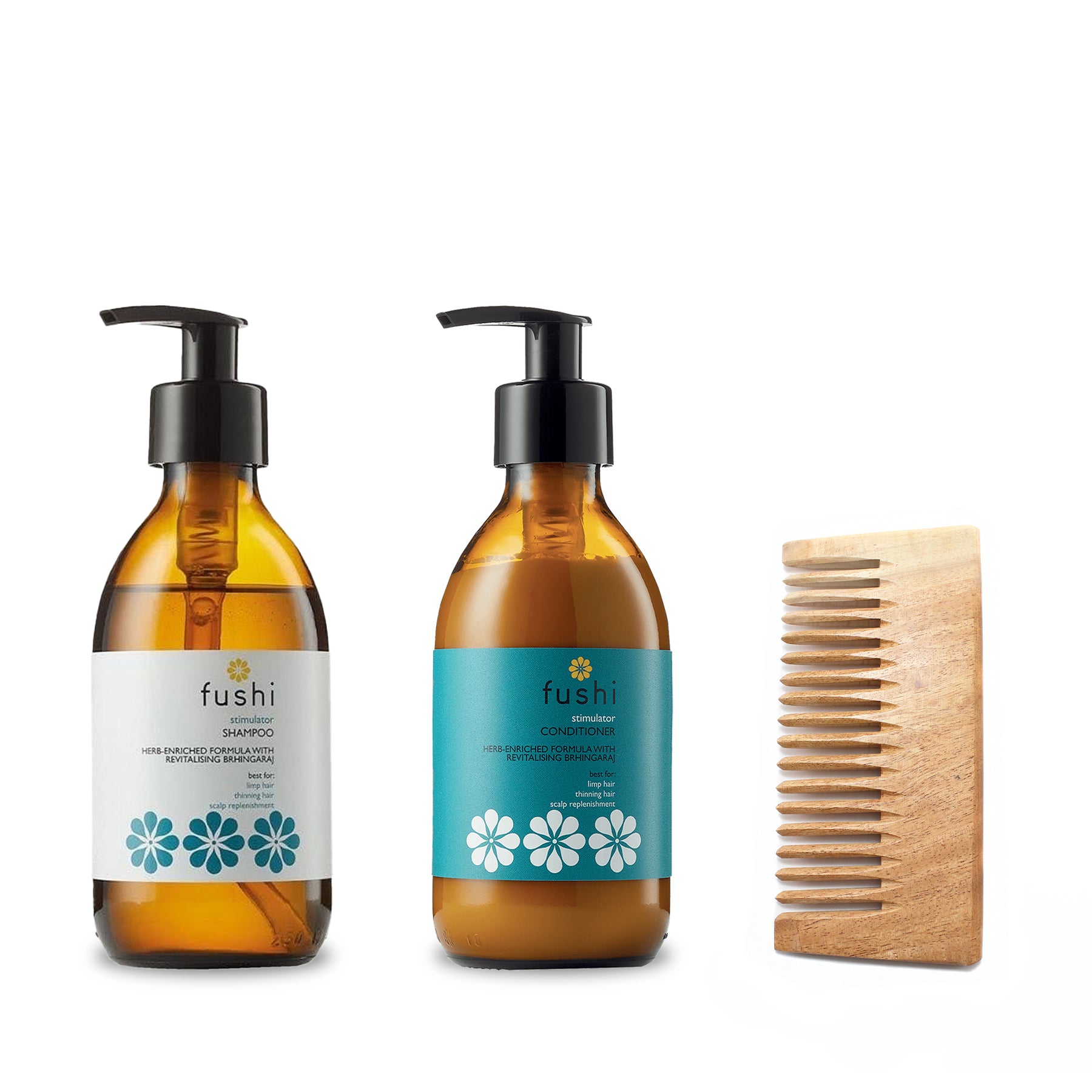 Gift set Comb, Shampoo and Conditioner Herbal Stimulator with Brhingaraj