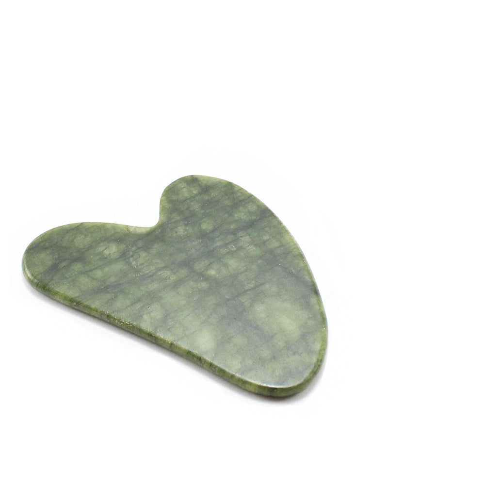 Gua Sha en Jade Naturel en forme de Cœur