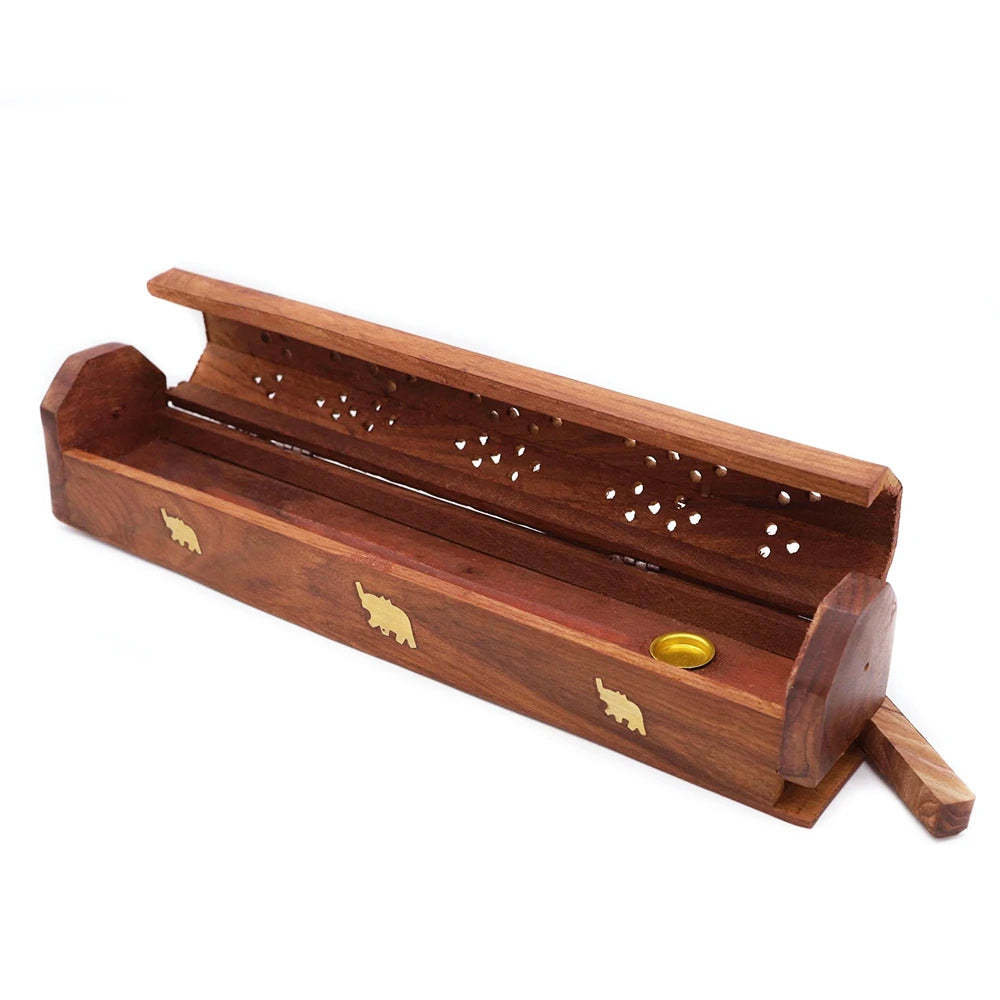 Elephant Wooden Incense Box